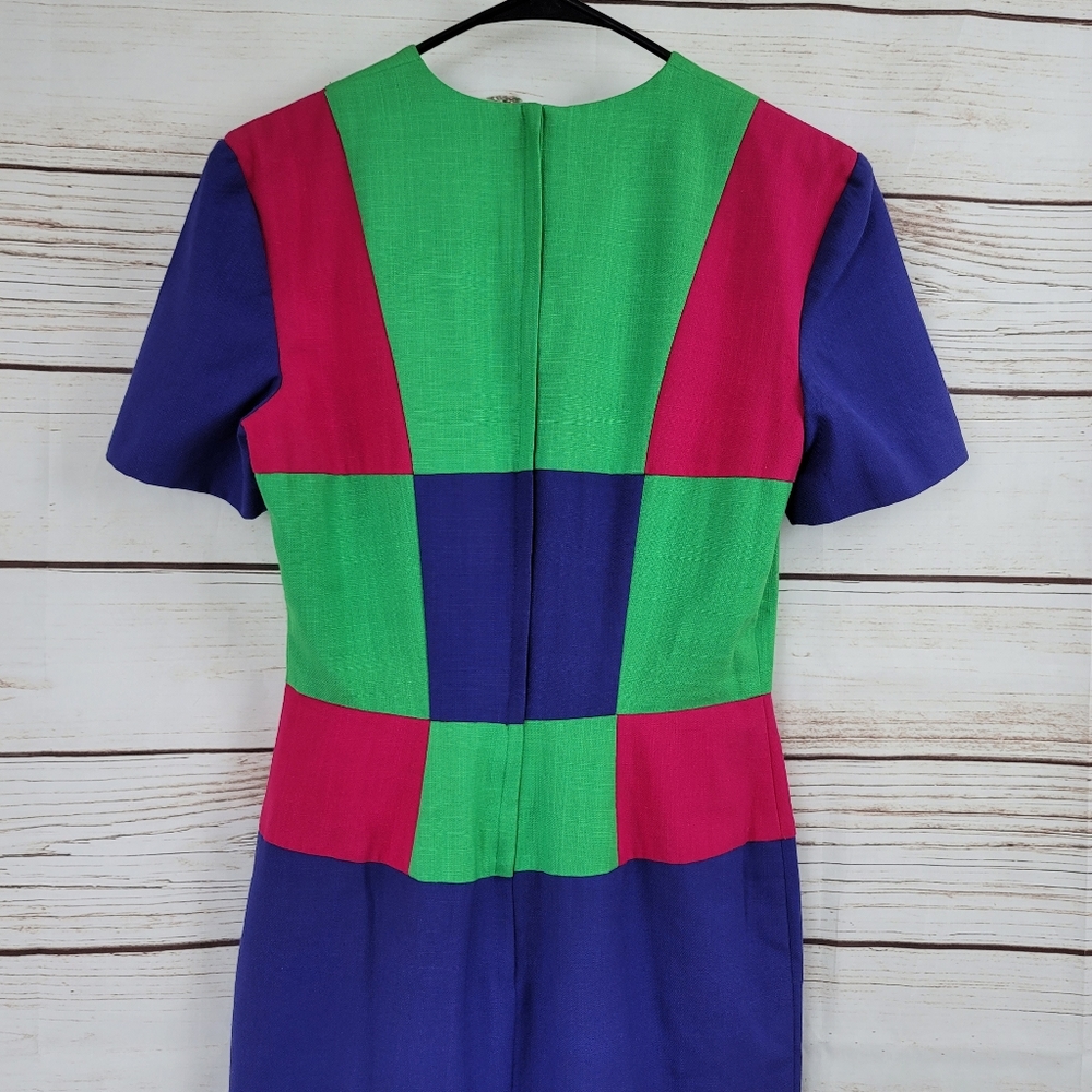 Leslie Lucks | Vintage 80s Colorblock Midi Dress - Picture 6 of 7